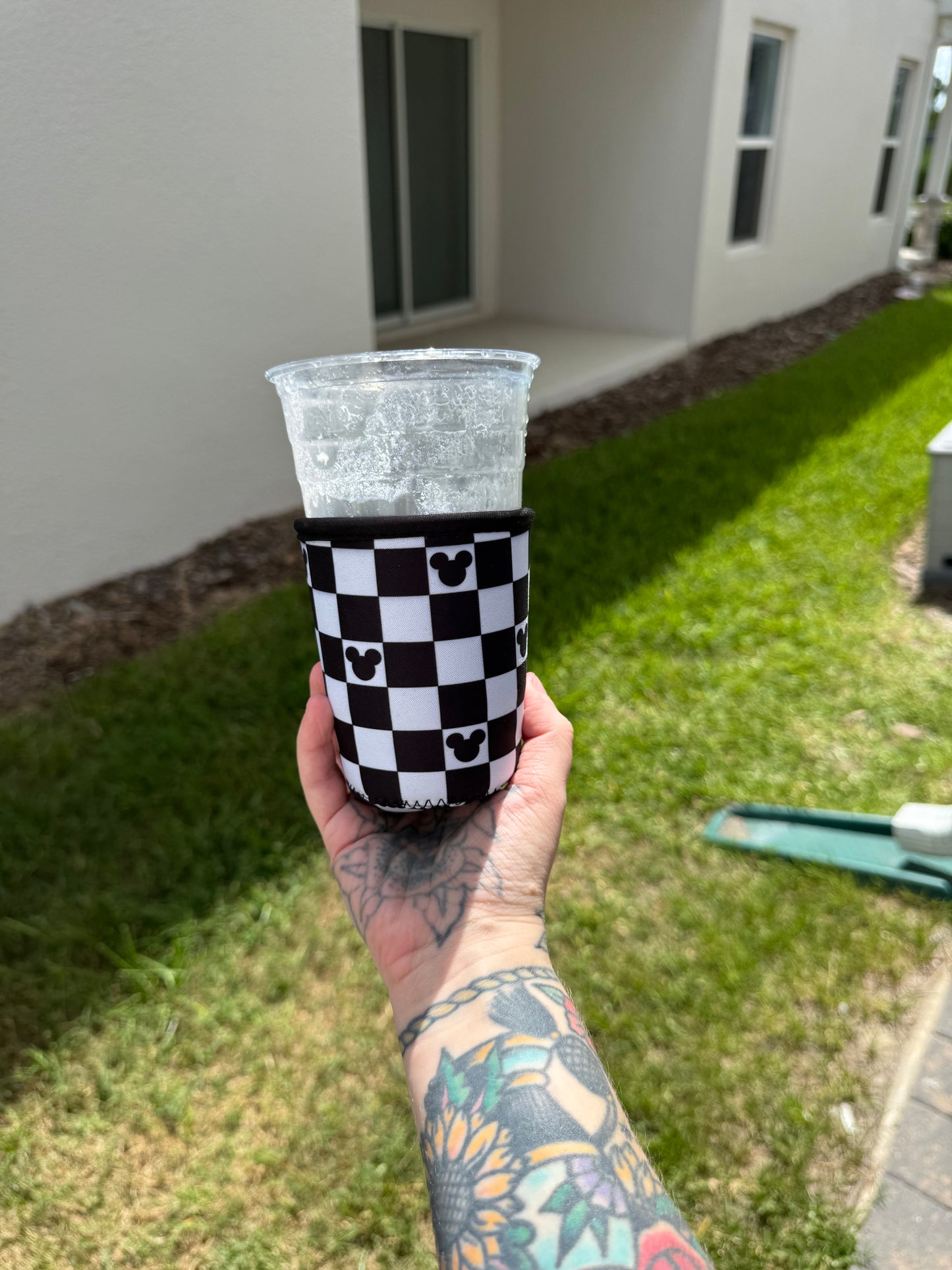 Checker Cup Cover (Brown or Black)