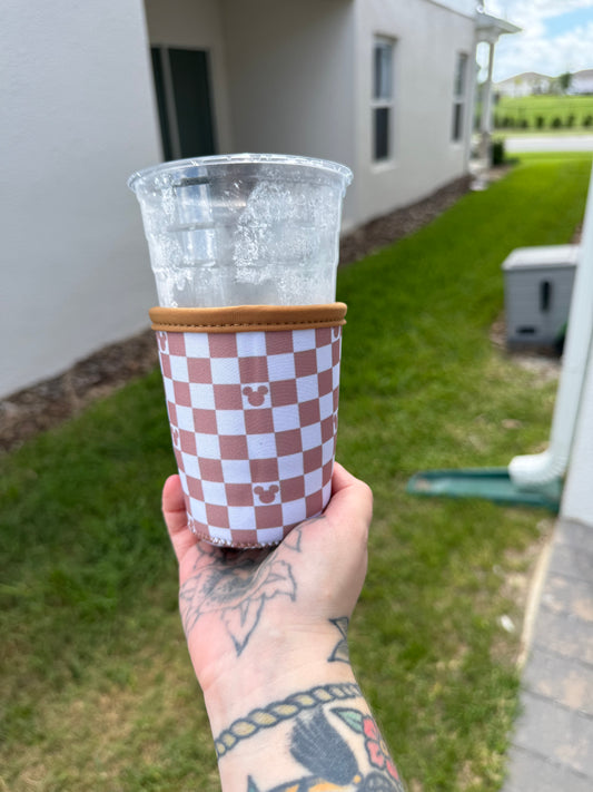 Checker Cup Cover (Brown or Black)