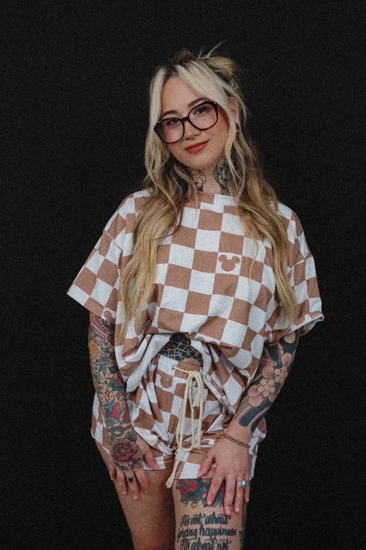 Comfy & Cute Set (Neutral Checkerboard)